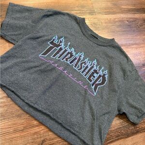 Thrasher Gray crop top